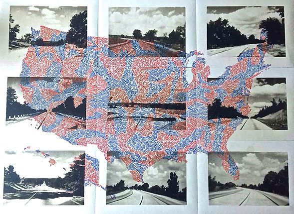 Nueve caminos
Collage y tinta sobre papel
2018