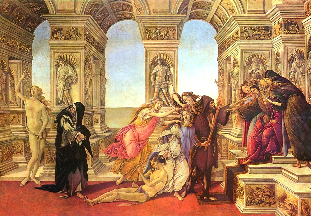 La Calumnia de Apeles, c.1495 - Sandro Botticelli en el Museo de Galería Uffizi, Florencia